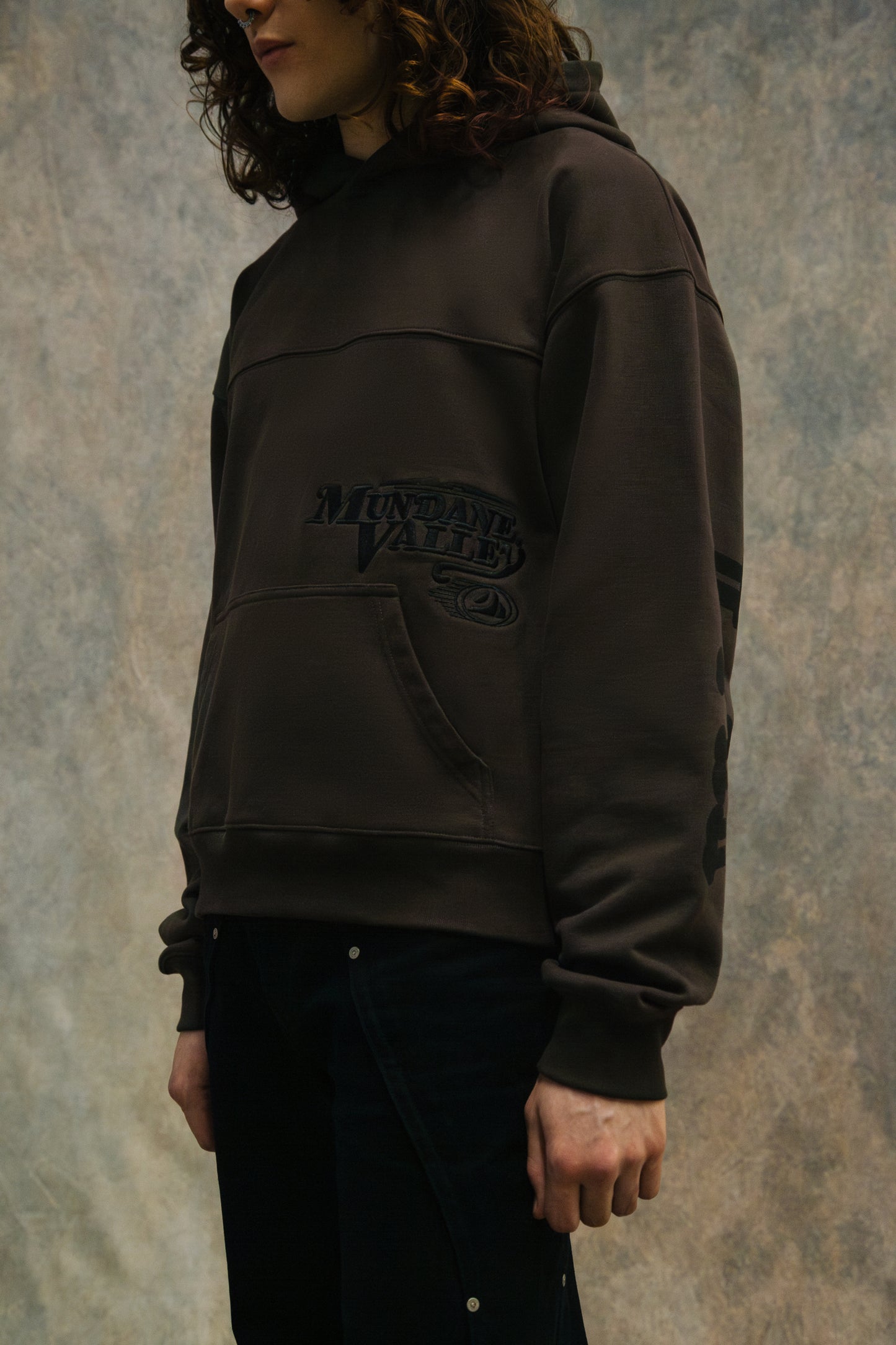 Sweat à capuche en French Terry - Marron cassé