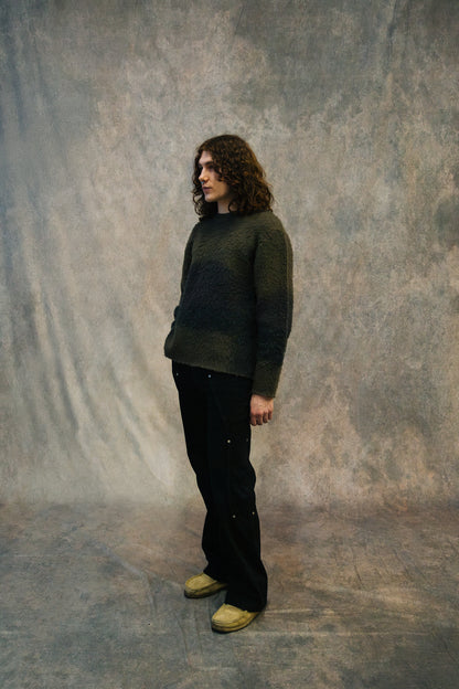 Pull ras du cou en tricot brossé